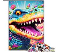 Puzzle da 1000 pezzi per adulti, animali, coccodrilli del Nilo, puzzle in legno, rompicapo impegnativo per adolescenti, divertimento in famiglia, regalo fai da te per la casa, 1000 pezzi(50x75cm)