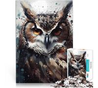 Puzzle da 1000 pezzi per adulti Animali gufo Aiuta il cervello ad allenare i giocattoli che creano dipendenza per coltivare la pazienza Opera d'arte 75x50cm