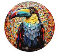 Puzzle da 1000 pezzi per adulti, animali tucani, puzzle rotondo da 1000 pezzi, attività educativa per migliorare le abilità cognitive (67,5x67,5cm)