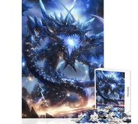 Puzzle da 1000 pezzi per adulti,Anime,Drago blu di cristallo,giocattolo educativo,regalo per donne e uomini,gioco pratico,collezione di artisti,belle arti,dimensioni 38x26cm