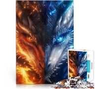 Puzzle da 1000 pezzi per adulti Anime drago fuoco e ghiaccio Giocattoli da gioco per regalo di famiglia perché è ideale come regalo per tutta la famiglia 38x26cm
