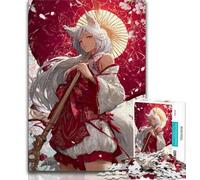 Puzzle da 1000 pezzi per adulti, Anime Fox Girl, giocattolo educativo intellettuale decomprimente, ideale come regalo per tutta la famiglia, 75x50cm