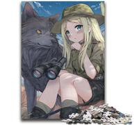 Puzzle da 1000 pezzi per adulti Anime Girl And Wolf Puzzle da 1000 pezzi, giochi divertenti Ogni pezzo è unico - Gioco divertente per tutta la famiglia (38x26cm)
