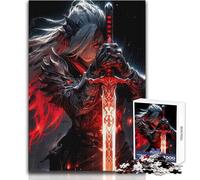 Puzzle da 1000 pezzi per adulti Anime Guerriero con spada Accogliente e rilassante Divertimento per il tempo libero Senza cuciture Alta precisione Dimensioni giocattolo 38x52cm