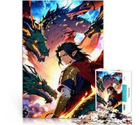 Puzzle da 1000 pezzi per adulti Anime Guerriero Drago per il giocattolo di sfida del gioco educativo Giocattoli per la decorazione della casa 75x50cm