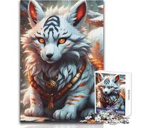 Puzzle da 1000 pezzi per adulti Anime Kitsune Rilassati durante il tempo libero Taglio netto senza soluzione di continuità Interlock Toy Dimensioni 38x52cm