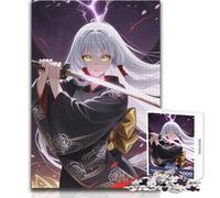 Puzzle da 1000 pezzi per adulti Anime Samurai Girl con capelli argentati Accogliente e rilassante Divertimento per il tempo libero Senza cuciture Alta precisione Dimensioni giocattolo 38x52cm