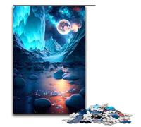 Puzzle da 1000 pezzi per adulti Antartide ghiacciata divertente per tutta la famiglia con poster abbinato e foglio di quiz 75x50 cm.