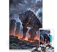 Puzzle da 1000 pezzi per adulti: Antica Tigre Titanica in Rovine Apocalittiche e Tempestose, Gioco Impossibile, Decorazione per la Casa, Ideale come Regalo per Tutta la Famiglia 50x75cm