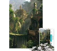 Puzzle da 1000 pezzi per adulti antico castello nella giungla gioco rompicapo per adulti migliora la memoria regalo di Natale o compleanno (dimensioni 38x52cm)