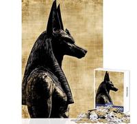 Puzzle da 1000 pezzi per adulti Anubi Dio egizio Decorazione per la casa Giocattoli Regali per donne Uomini Gioco rompicapo Difficile e sfida Dimensioni 38x52cm