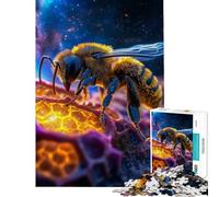Puzzle da 1000 pezzi per adulti ape cosmica su nido d'ape giochi rilassanti per un gioco educativo e stimolante ideale come sfida o regalo di Babbo Natale segreto per analisi e logica (38x52cm)