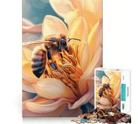Puzzle da 1000 pezzi per adulti: api che si posano su un fiore,assemblaggio preciso,divertente,gioco intelligente,regalo,momento di pace,decorazione per compleanno (38x52cm)