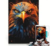 Puzzle da 1000 pezzi per adulti, Aquila Americana Pride Fire, Gioco Impossibile, Sfida Difficile, Rafforza l'amore tra le coppie 50x75cm