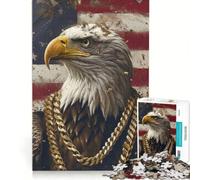 Puzzle da 1000 pezzi per adulti, Aquila Calva Americana, Gioco Impossibile, Sfida Difficile, Rafforza l'Amore tra le Coppie 38x26cm