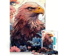 Puzzle da 1000 pezzi per adulti: Aquila calva tra i fiori,incastro perfetto,sfida artistica per la mente,divertimento,relax,gioco,regalo di compleanno,regalo per la mente (38x26cm)