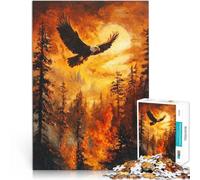 Puzzle da 1000 pezzi per adulti Aquila che vola sopra la foresta Giocattoli di gioco impegnativi Adatto per la decorazione del desktop 75x50cm