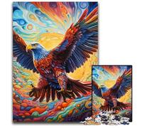 Puzzle da 1000 pezzi per adulti, aquila colorata, in legno, ideale per gli innamorati, perfetto regalo di Natale, Capodanno e San Valentino, 50x75CM/19,68x29,52 pollici.