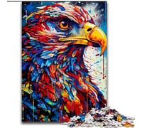 Puzzle da 1000 pezzi per adulti, aquila colorata in legno, regalo perfetto per genitori, amanti e amici - età 14+, 50x75cm, ideale per compleanni, vacanze, Natale e Halloween