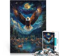 Puzzle da 1000 pezzi per adulti Aquila dipinta a colori Difficile da completare ma divertente e umoristico Decorazione d'arte per la casa 38x26cm
