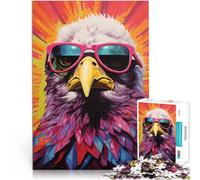 Puzzle da 1000 pezzi per adulti Aquila fantastica con occhiali da sole Gioco educativo per famiglie Lista dei desideri con Babbo Natale 75x50cm
