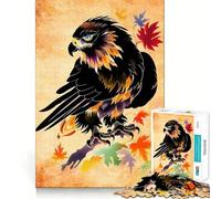 Puzzle da 1000 pezzi per adulti,Aquila Nera,Arte Tradizionale,Gioco di Sblocco,Giocattolo per Risoluzione di Problemi,Divertimento Rilassante,Decorazione Illustrata Natalizia 38x52cm