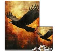 Puzzle da 1000 pezzi per adulti, Aquila Nera, puzzle in legno, giocattoli, decorazioni per la casa e regali unici per età 14+, 50x75cm