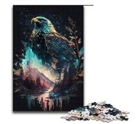 Puzzle da 1000 pezzi per adulti aquila puzzle a doppia esposizione per bambini puzzle in legno gioco educativo per adulti 75x50 cm
