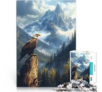 Puzzle da 1000 pezzi per adulti Aquila sulla cima della montagna giochi divertenti per famiglie Giocattoli per la decorazione della casa 75x50cm
