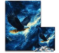 Puzzle da 1000 pezzi per adulti, aquila volante, puzzle in legno, giochi educativi, con poster abbinato e foglio di quiz per età dai 14 anni in su, 50x75cm