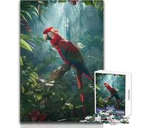 Puzzle da 1000 pezzi per adulti Ara scarlatta nella giungla Goditi un dolce relax e un piacevole svago Misura stabile e taglio preciso Dimensioni del giocattolo: 38x52cm