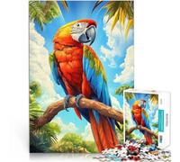 Puzzle da 1000 pezzi per adulti Ara scarlatta sul ramo Difficile da completare ma divertente e umoristico Regalo per i compleanni 70x100cm