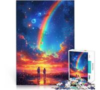 Puzzle da 1000 pezzi per adulti arcobaleno al tramonto antistress 26 x 38 cm rafforza l'amore tra coppie per adolescenti dai 14 anni in su