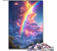 Puzzle da 1000 pezzi per adulti, arcobaleno tra le nuvole, puzzle in legno, perfetto per il divertimento in famiglia, giochi di società, bomboniere per feste di compleanno, 1000 pezzi(50x75cm)