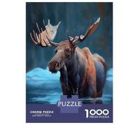 Puzzle Da 1000 Pezzi Per Adulti Arctic Moose Oil Paint Puzzle Per Adulti Giochi Rilassanti Un'opera D'arte Ideale Come Regalo Per Tutta La Famiglia 52x38cm/1000pcs