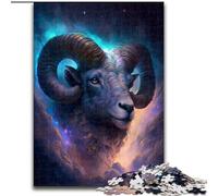 Puzzle da 1000 pezzi per adulti, Ariete Cosmico, in legno, un regalo perfetto per la famiglia, 50x75cm, per decorare la casa, allenare la mente e come regalo per le feste