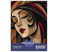 Puzzle Da 1000 Pezzi Per Adulti Art Deco Woman Painting Puzzle Per Adulti Gioco Pratico Difficile Difficile Unico Compleanno E Regali 70x50cm/1000pcs