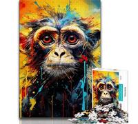 Puzzle da 1000 pezzi per adulti Art Monkey da 1000 pezzi per adolescenti, ideale come regalo per tutta la famiglia, adatto a bambini di età compresa tra 14 e 18 anni (dimensioni 75x50cm)