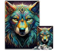 Puzzle da 1000 pezzi per adulti Art Wolf Puzzle in legno ad alta difficoltà Rompicapo per adolescenti 50x75CM/19,68x29,52 pollici