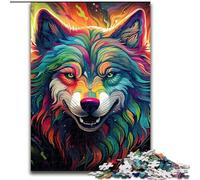 Puzzle da 1000 pezzi per adulti Art Wolf, puzzle in legno ideale per il divertimento in famiglia - regalo perfetto per feste e compleanni (dimensioni 50x75cm)