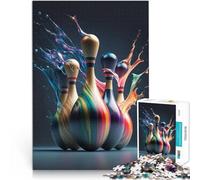 Puzzle da 1000 pezzi per adulti Arte astratta del bowling Antistress Vacanza in patria Uccidere il tempo con poster abbinato e foglio di quiz 50x70cm