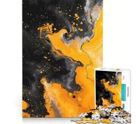 Puzzle da 1000 pezzi per adulti, arte astratta oro e nera, gioco impossibile, analisi e logica, per rafforzare l'amore tra le coppie 38x52cm