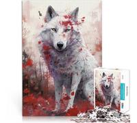 Puzzle da 1000 pezzi per adulti Arte del lupo dei Guardiani Lunari Difficile Duro Attività divertenti a casa, regali di compleanno, regali di viaggio, 38x26cm