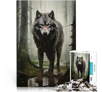 Puzzle da 1000 pezzi per adulti “ Arte del lupo” Fatto di legno,per età 14+ Decorazione della casa Gioco Giocattoli Giochi per famiglie, regali di Natale e compleanno。misurare:50x75cm