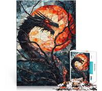 Puzzle da 1000 pezzi per adulti Arte del mosaico del drago Giocattolo educativo antistress Attività divertenti a casa, regali di compleanno, regali di viaggio, 38x26cm