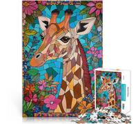 Puzzle da 1000 pezzi per adulti Arte del mosaico della giraffa Gioco di famiglia antistress sfida difficile Ottimi regali e giocattoli 75x50cm