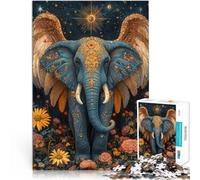 Puzzle da 1000 pezzi per adulti “arte del re elefante” Fatto di legno，per età pari o superiore a 14 anni Analisi e logica Regali di Natale per le donne。misurare：50x75cm/19.68x29.52pollice
