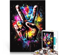Puzzle da 1000 pezzi per adulti Arte del segno di pace Difficile da completare ma divertente e umoristico Decorazione perfetta 38x26cm