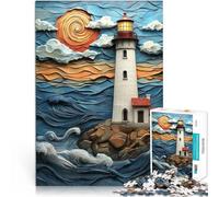 Puzzle da 1000 pezzi per adulti Arte della carta del faro giocattoli educativi per l'apprendimento Lista dei desideri con Babbo Natale 75x50cm