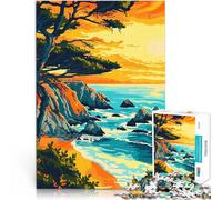 Puzzle da 1000 pezzi per adulti Arte della costa della spiaggia di Big Sur Gioco intellettuale Lista dei desideri con Babbo Natale 52x38cm